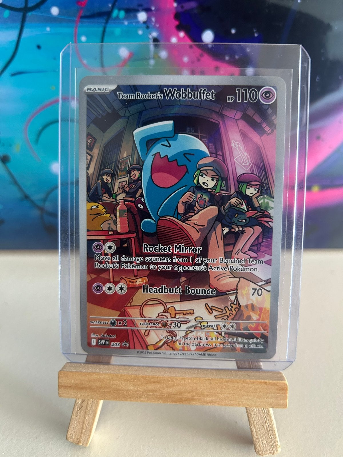 Team Rocket's Wobbuffet 203/193 Full Art Pokemon Kaart, Ophalen of Verzenden, Zo goed als nieuw, Losse kaart, Foil
