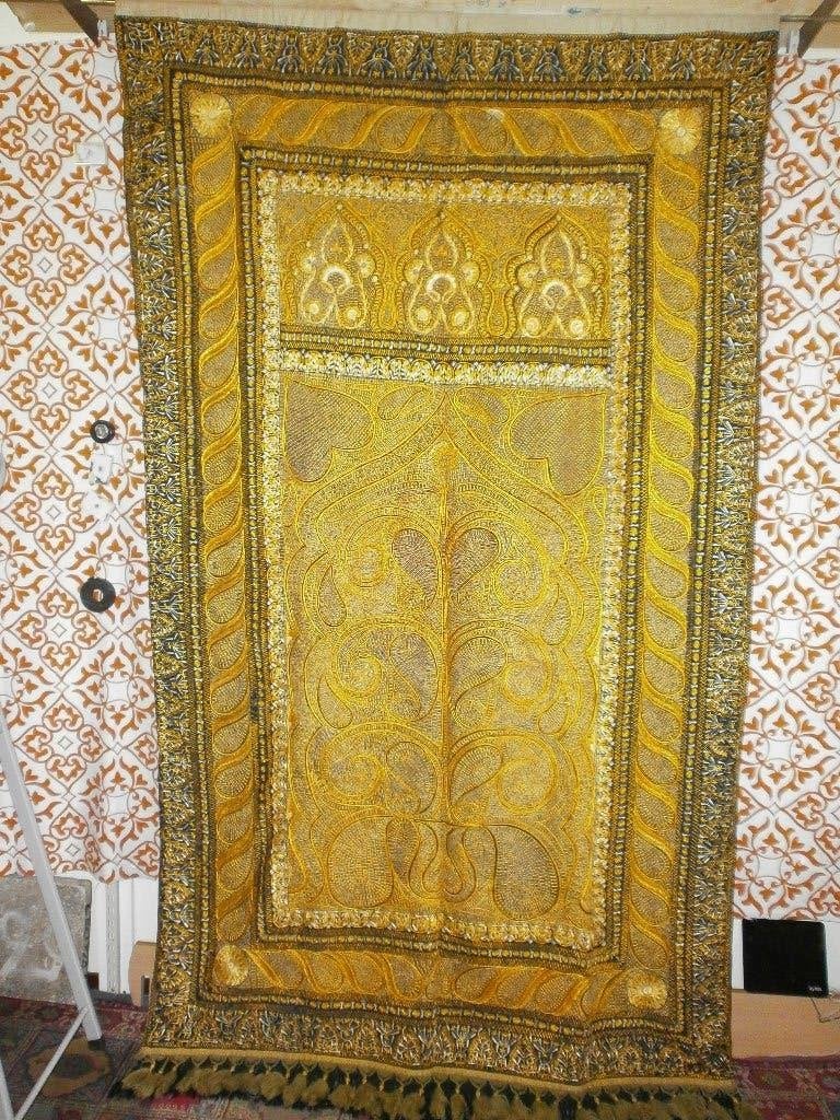 Zeldzaam zijde doek India ca 1950 excellent handgeborduurd, Ophalen