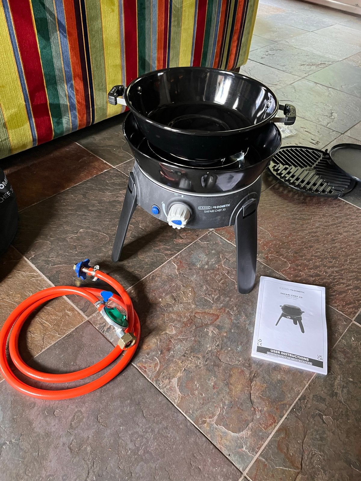 Cadac Safari Chef 30 Compact Gasbarbecue met accessoires, Ophalen, Zo goed als nieuw