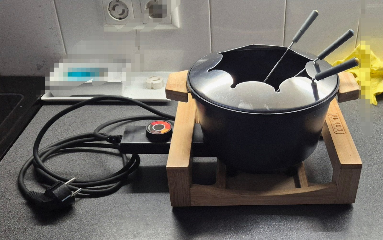 Prima Donna Elektrische Fondueset - 1.5L, 800W, Overige typen, Ophalen of Verzenden, Zo goed als nieuw, Zwart