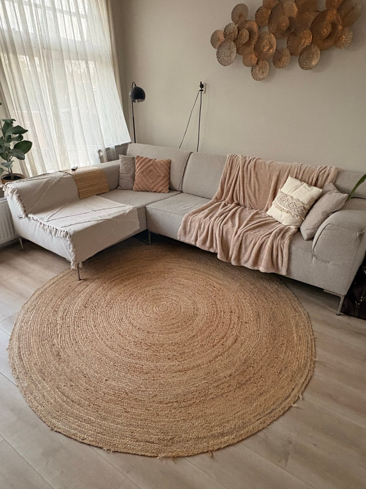 Rond vloerkleed, Huis en Inrichting, Ophalen, Beige, 150 tot 200 cm, Rond