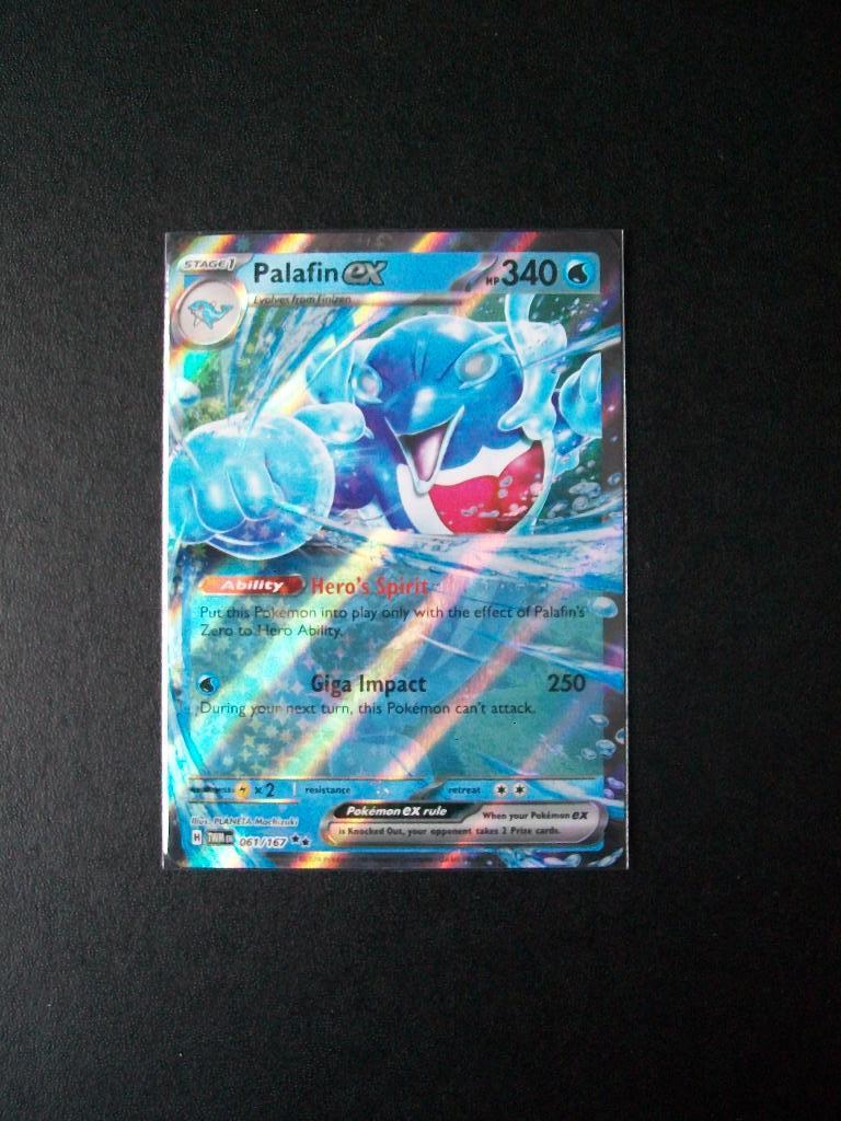 9837. Nieuwe Pokemon Kaart PALAFIN EX HP 340 (061/167), Verzenden, Nieuw, Losse kaart, Foil