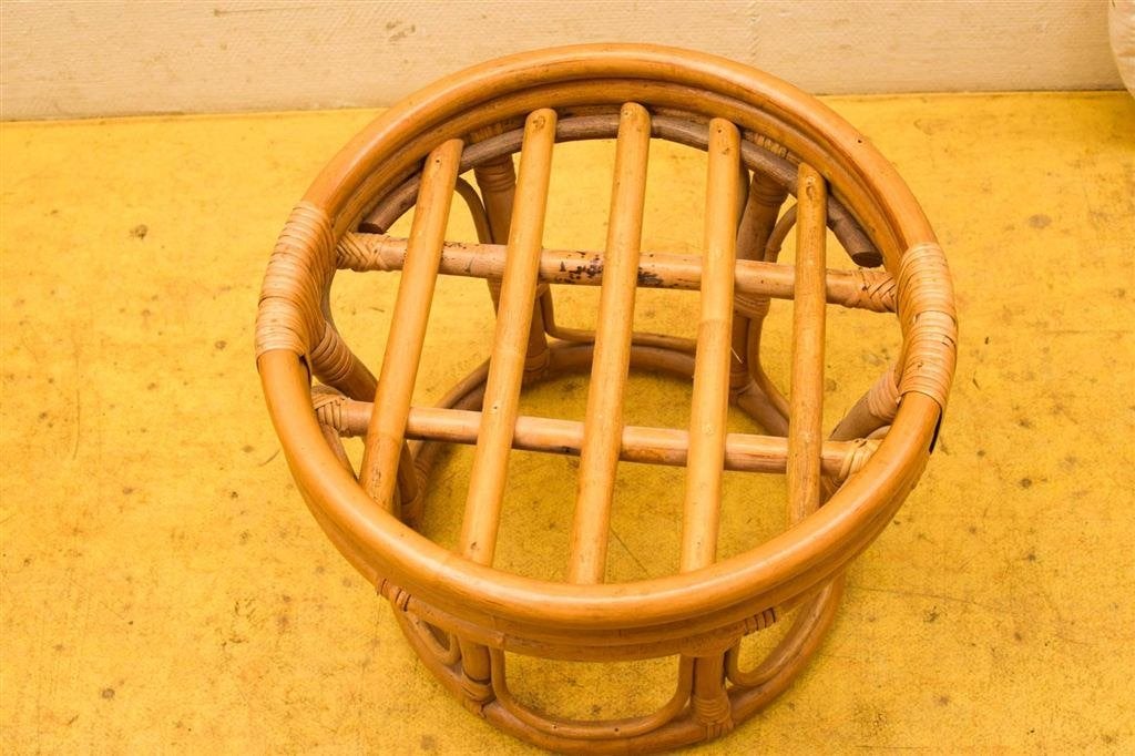 Vintage Rotan kruk 45032, Ophalen of Verzenden, Gebruikt, Hout