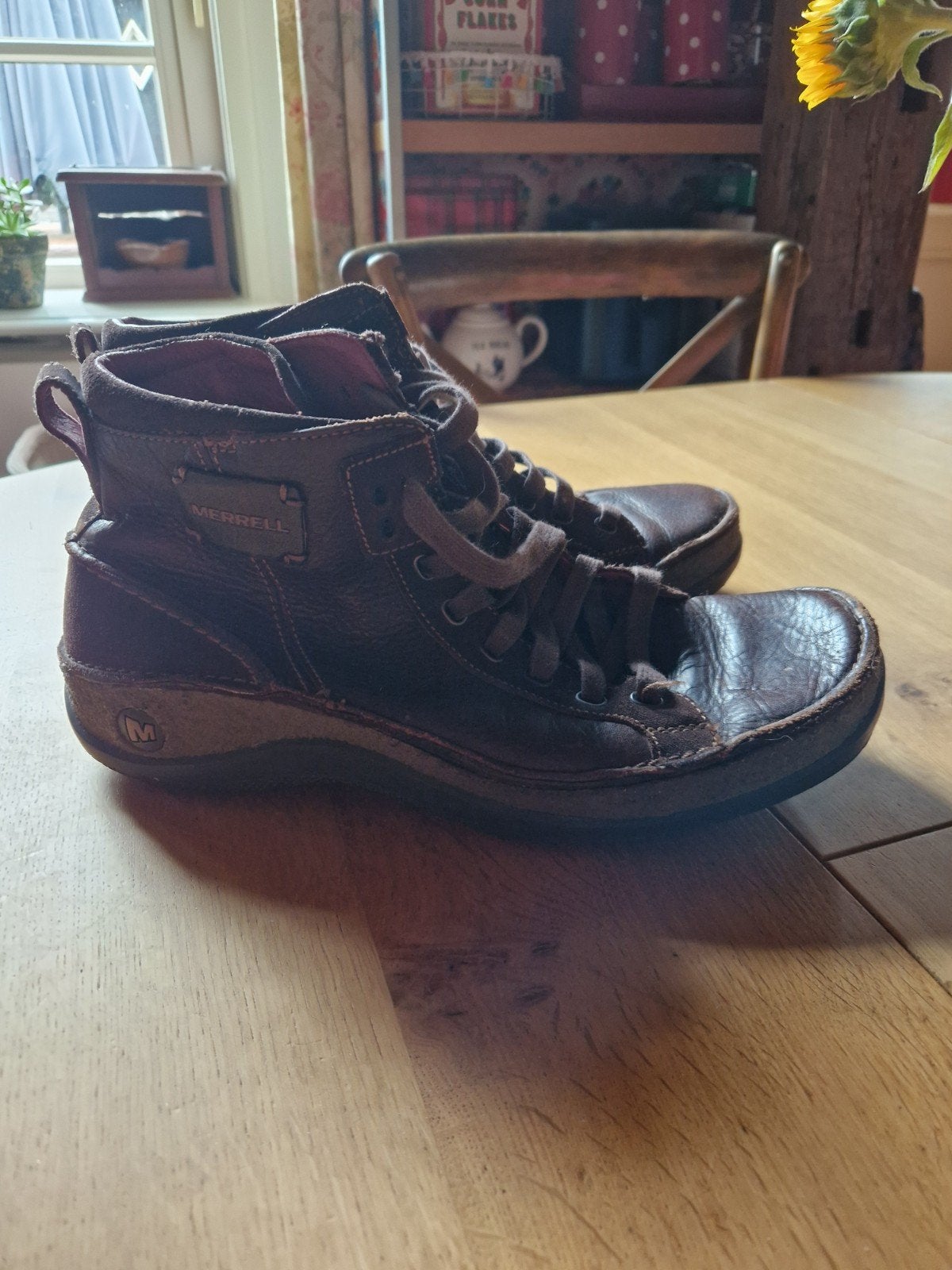 Merrell Leren Boots Maat 44 - Comfortabele Herenschoenen, Bruin, Boots, Ophalen of Verzenden, Merrell