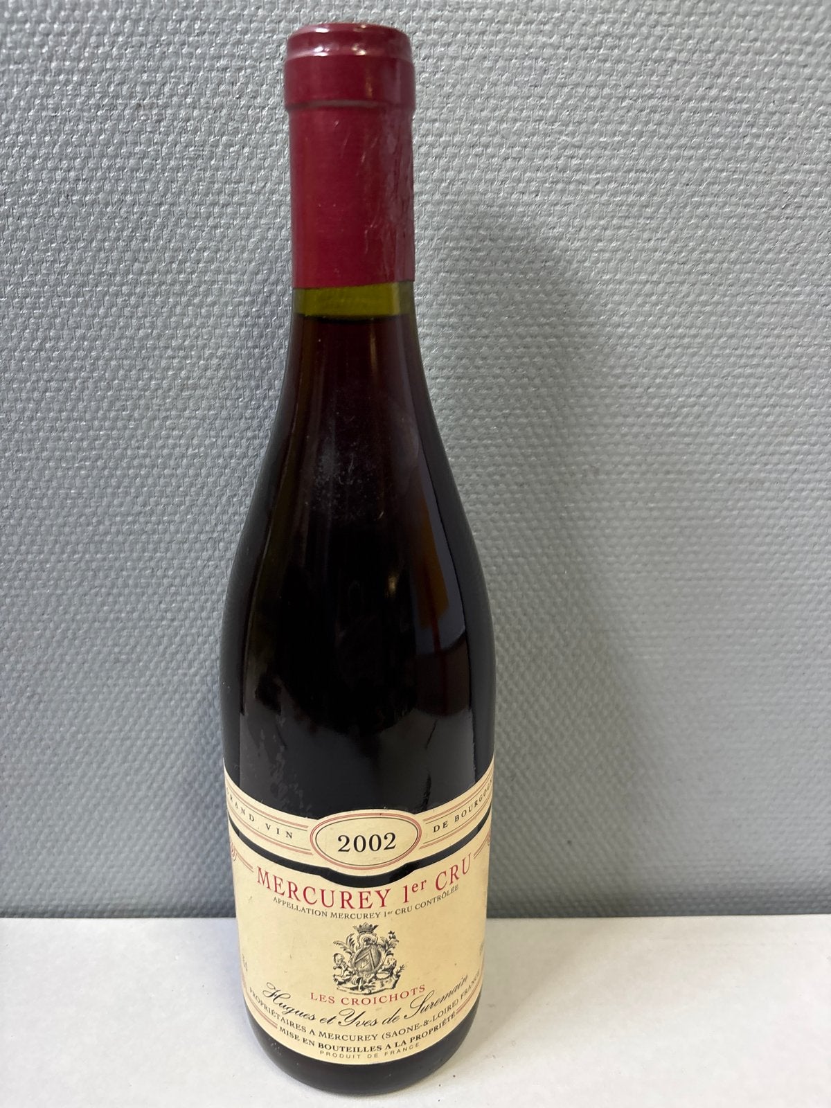 Mercurey 1er Cru 2002 - Rode wijn uit Bourgogne, Frankrijk, Ophalen of Verzenden, Zo goed als nieuw, Rode wijn