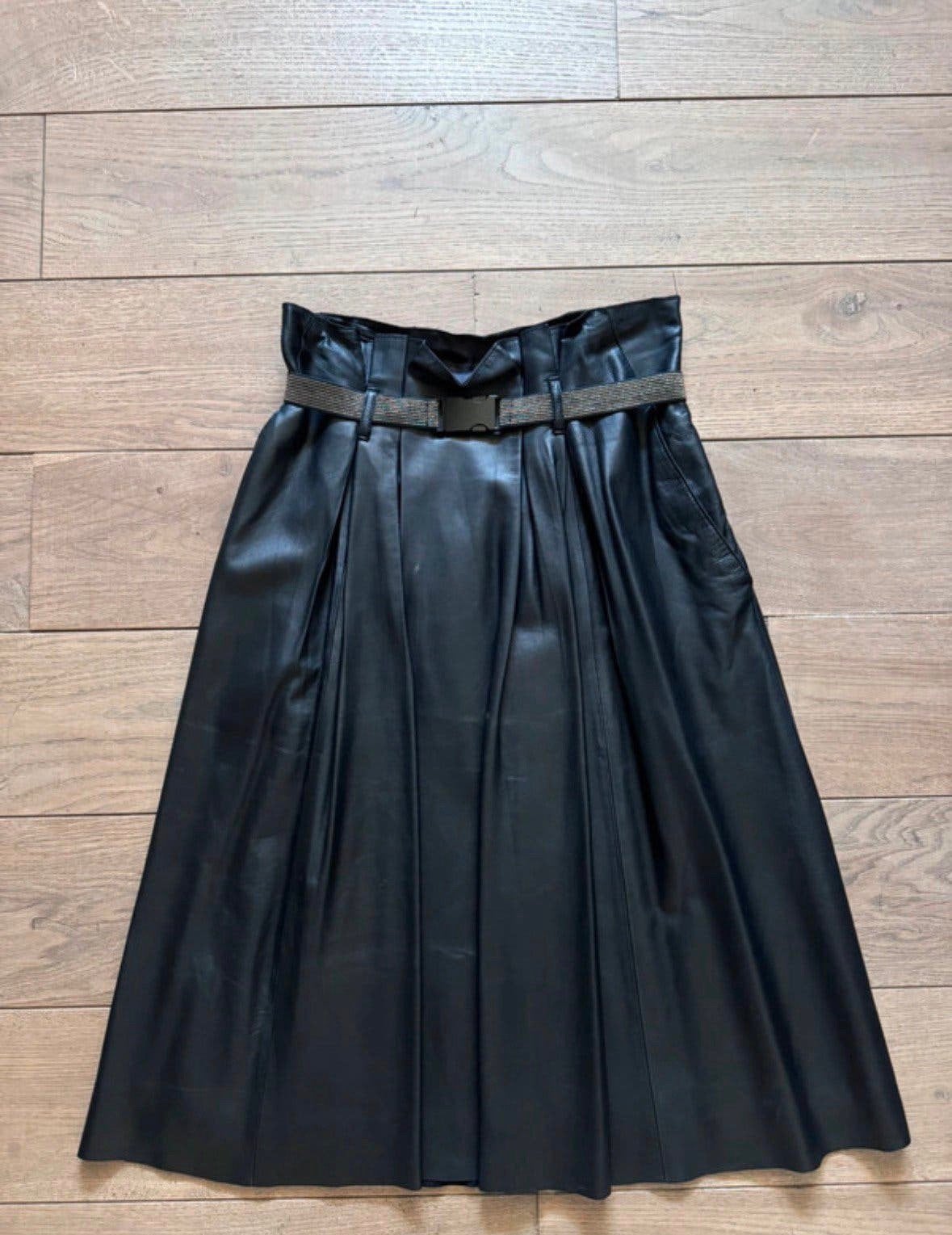 By Marlene Birger zacht 100% leren rok, Zwart, Ophalen of Verzenden, Zo goed als nieuw, Maat 36 (S)