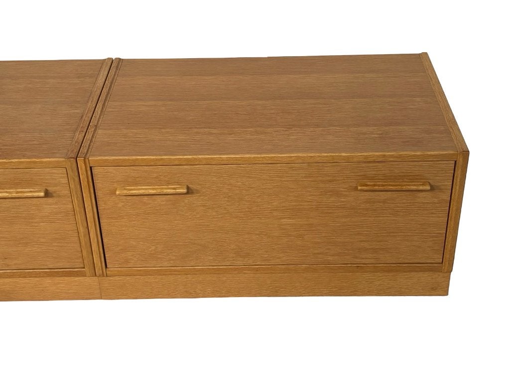Vintage Dressoir Lowboard Tv Meubel Jaren 80 Eiken Fineer, Gebruikt, Vintage, Met lade(s), 25 tot 50 cm