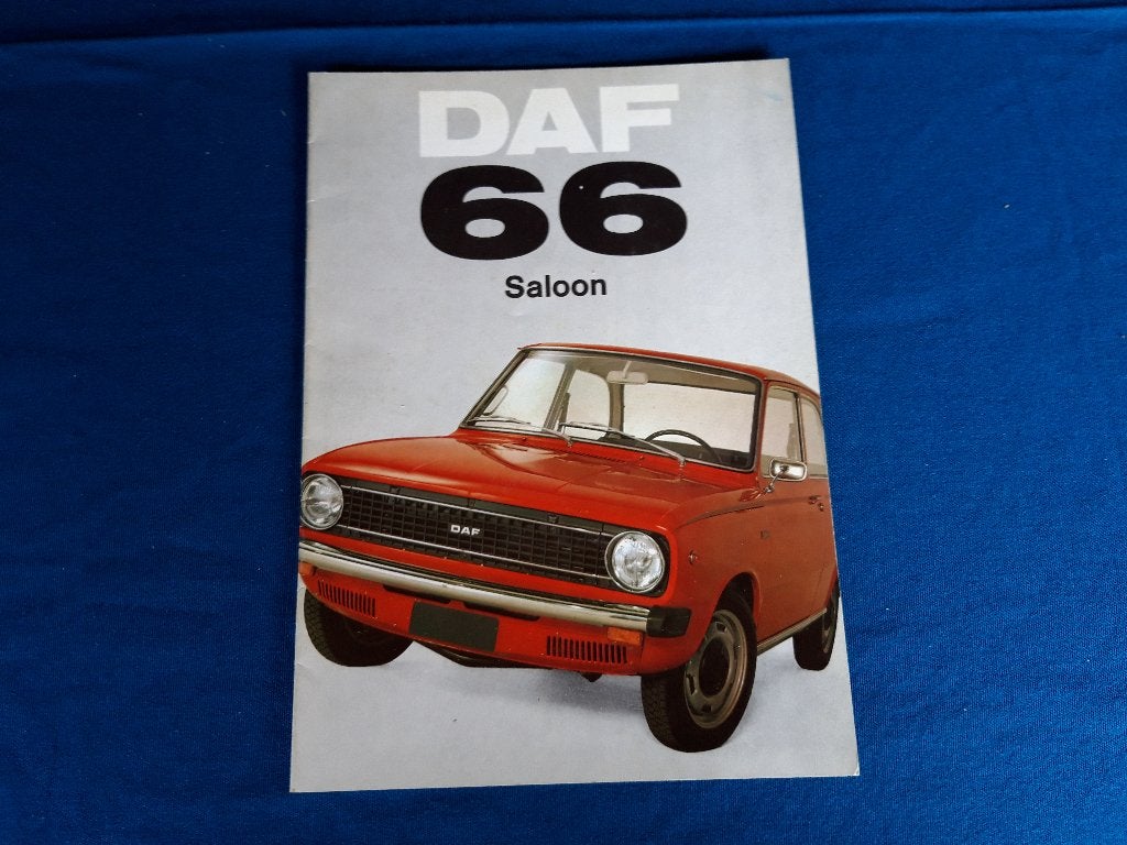 introductie folder Daf 66 Saloon modeljaar 1973 Engels, Daf variomatic, Ophalen of Verzenden, Zo goed als nieuw, Overige merken