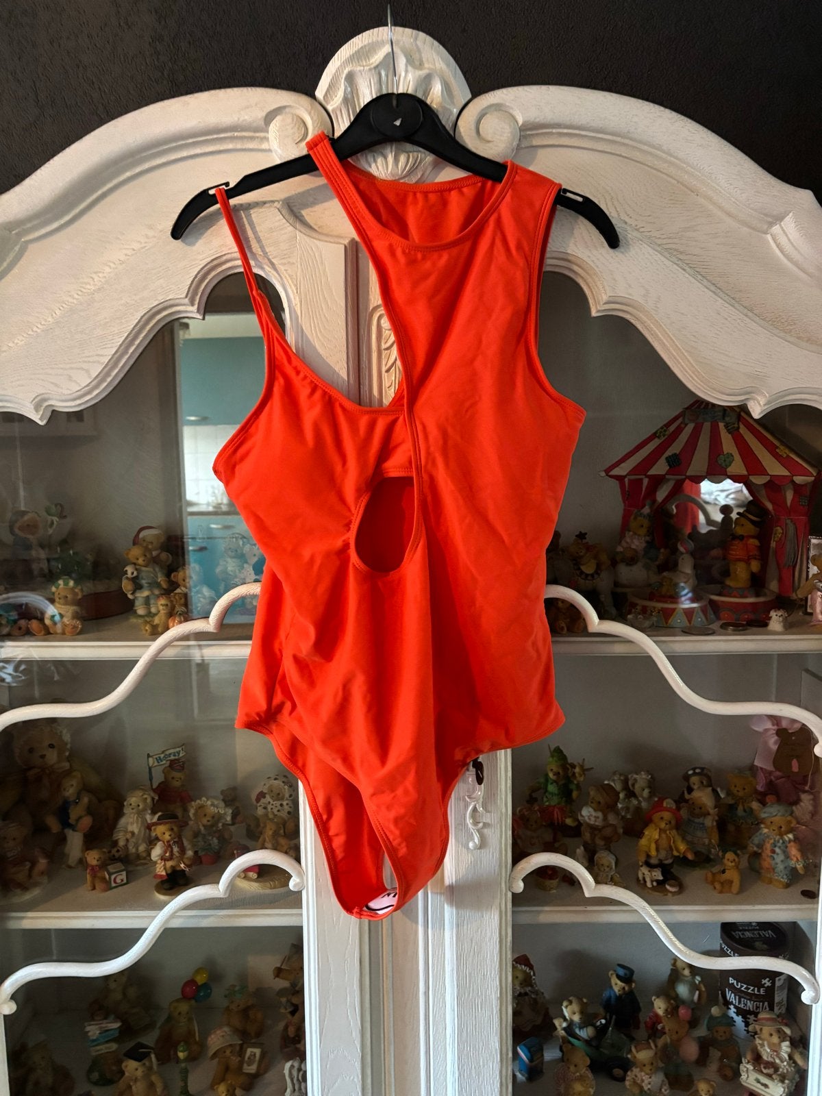 Oranje badpak met cut-outs - Shein, Kleding | Dames, Ophalen of Verzenden, Nieuw, Oranje, Badpak