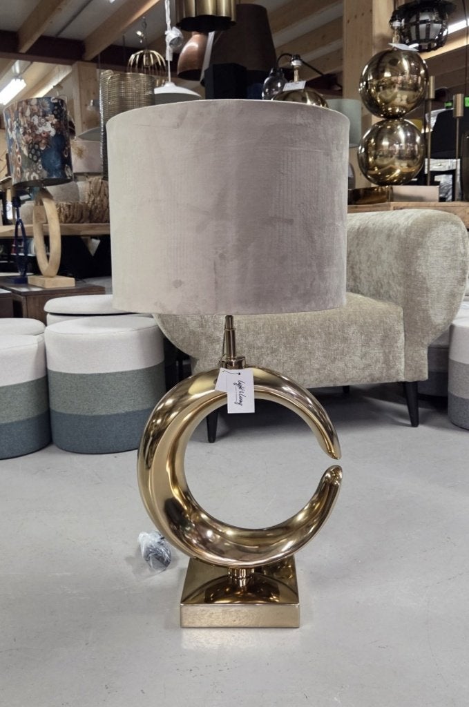 Chique lampvoet MAAN licht goud Light & Living tafellamp, Nieuw, Metaal, Met schakelaar, E27 (groot)