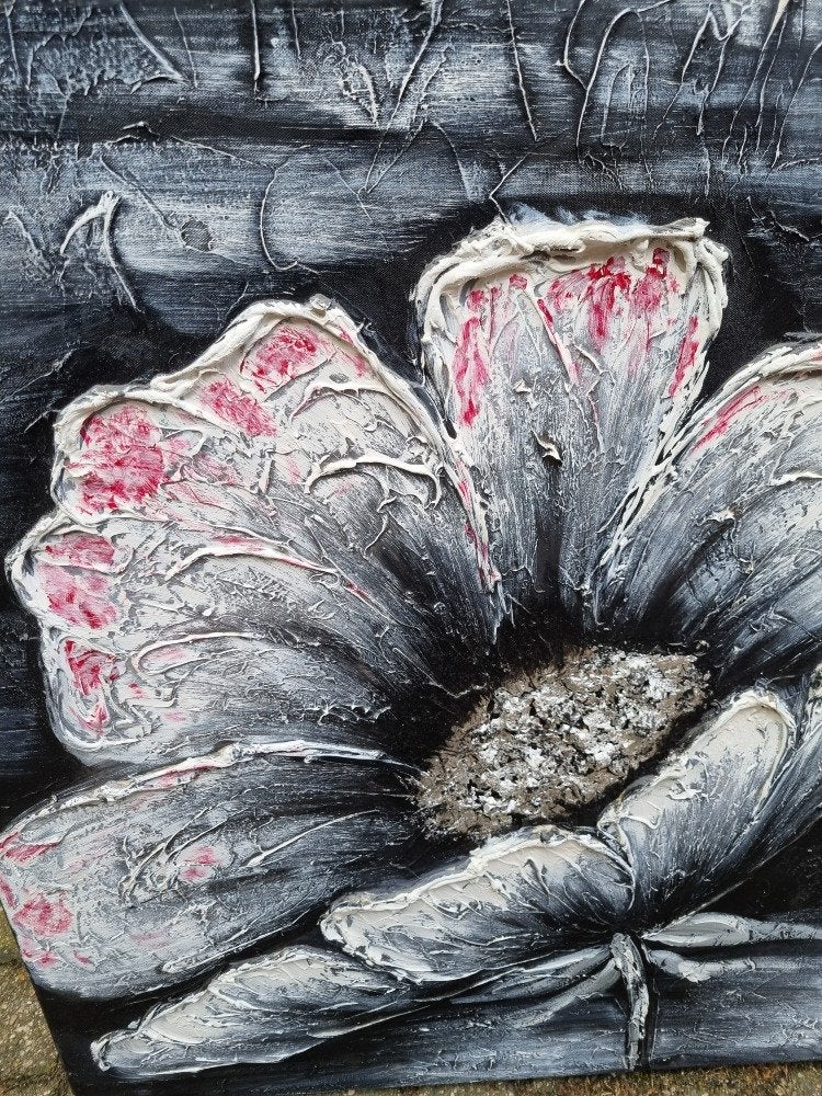 schilderij klaprozen relief groot, Ophalen of Verzenden, 'T Olde Gre-j, Info@toldegrej.nl, Endepoelstraat 20f Didam