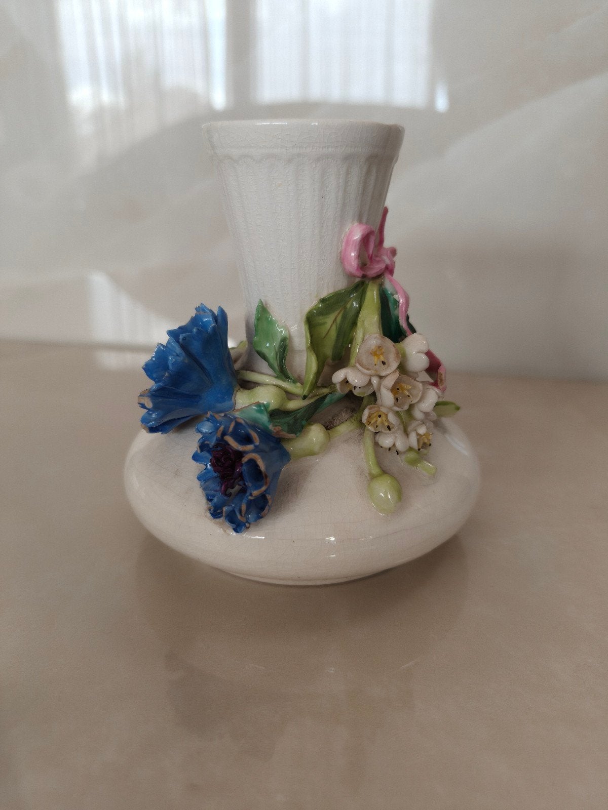 Antiek Vaasje Pirkenhammer Keramiek Bloemen, Antiek en Kunst, Ophalen