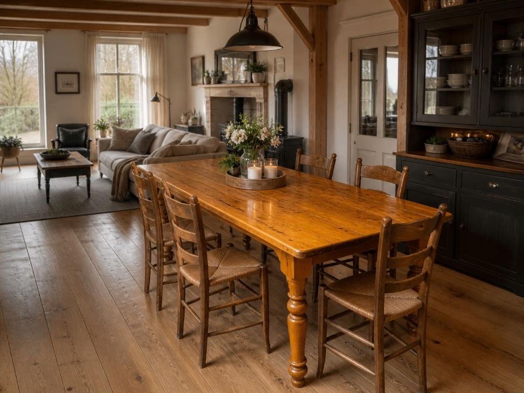 mooie massief oude handgemaakte grenen eettafel., Ophalen