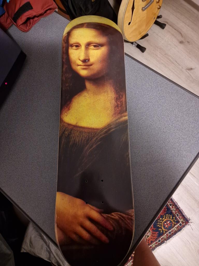 Skateboard met Mona Lisa print - The Artboards, Ophalen, Zo goed als nieuw, Skateboard