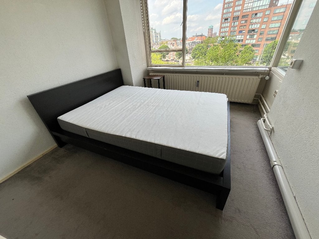 Full wooden bedframe and mattress, Ophalen, Gebruikt, Tweepersoons, 120 cm