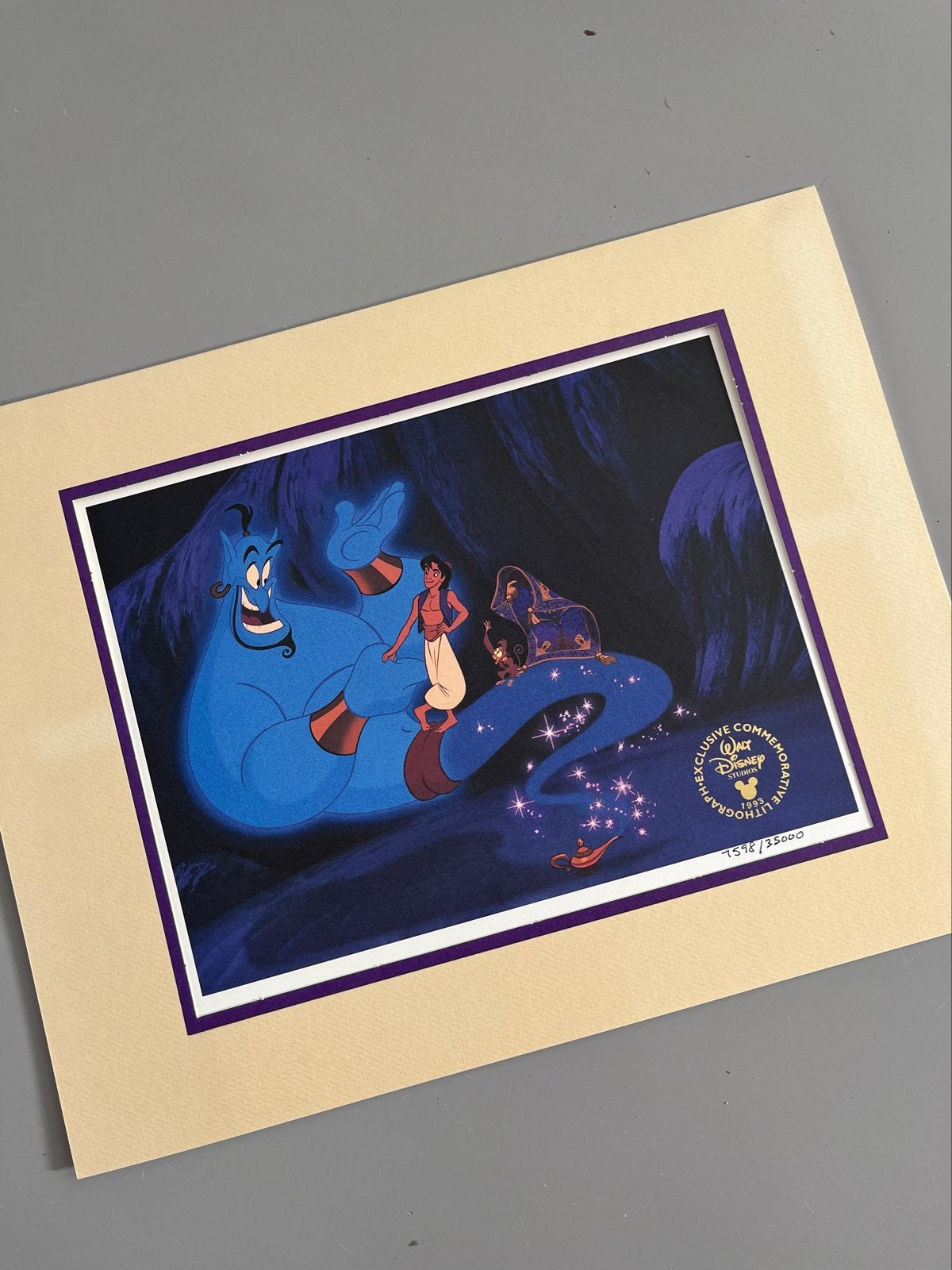 Disney Aladdin Commemorative Lithografie - Gelimiteerde Opla, Antiek en Kunst, Gelimiteerde oplage, Ophalen of Verzenden, Personages en Fantasiefiguren