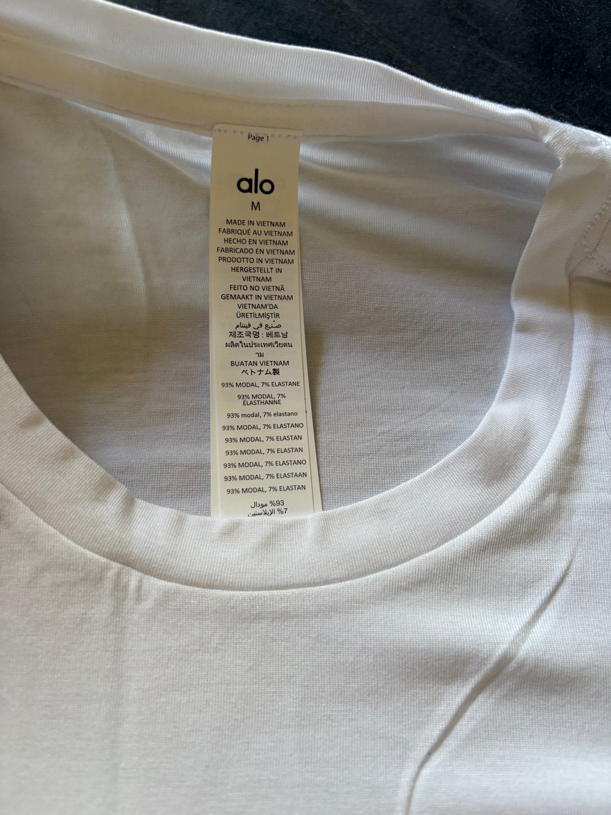 Alo Yoga Cropped All Day Short Sleeve T-shirt Maat M, Wit, Nieuw, Korte mouw, Ophalen
