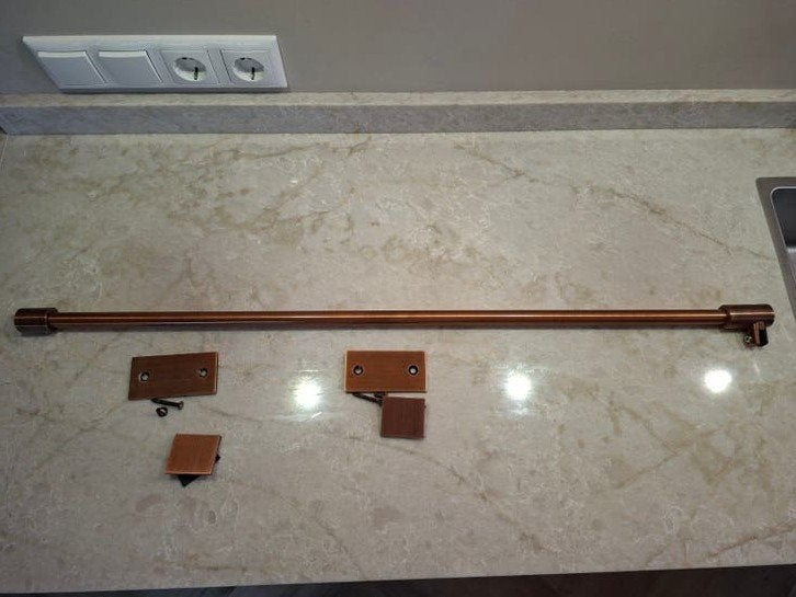 Douchewand stabilisatiestang geborsteld koper 92cm, Ophalen, Zo goed als nieuw, Overige typen