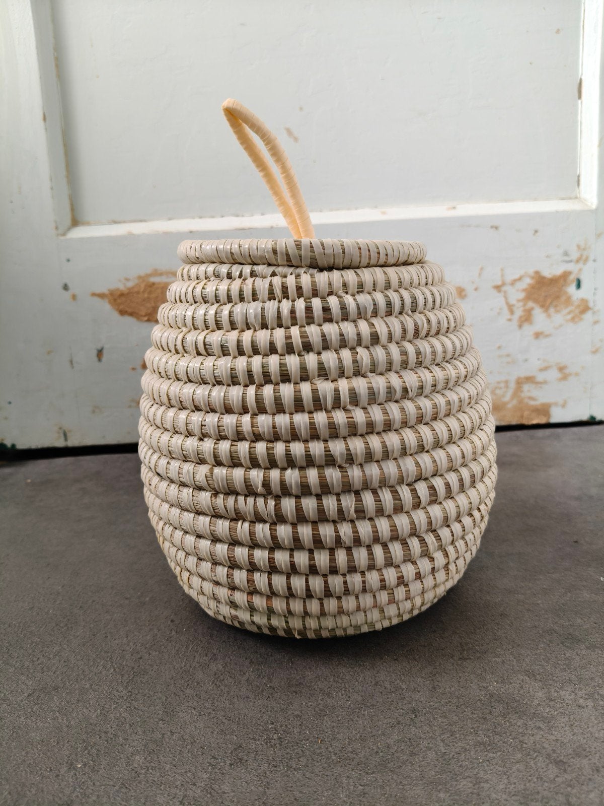 Mandje met deksel | Hoogte: 19 cm, Mand, Rond, Nieuw, Ophalen of Verzenden