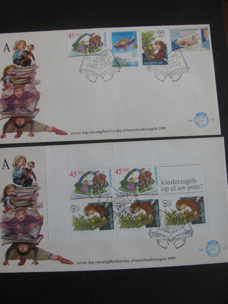 2 X Eerstedagenvelop - Kinderpostzegels 1980, Postzegels en Munten, Postzegels | Eerstedagenveloppen, Verzenden, Onbeschreven