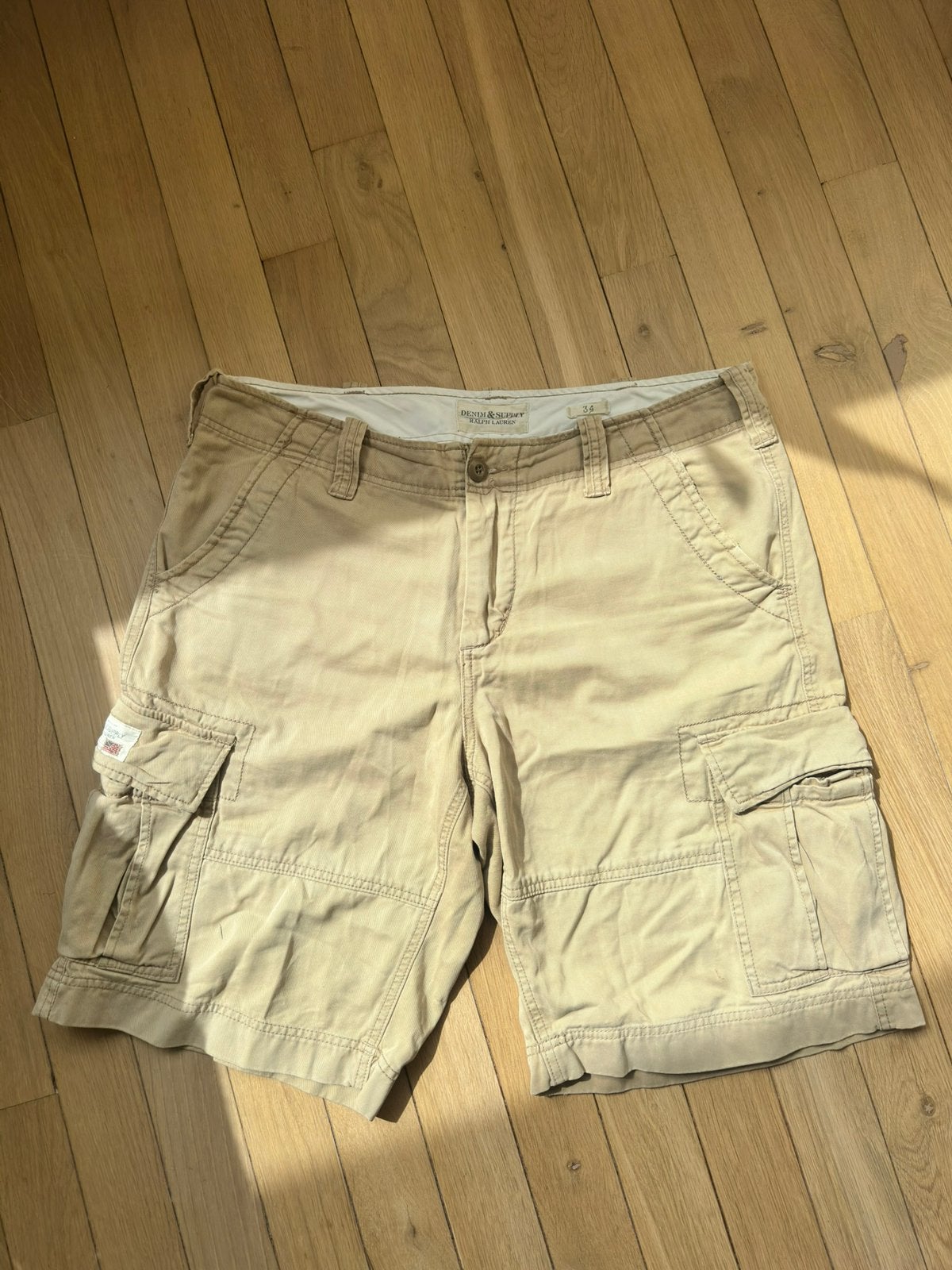Ralph Lauren Cargo Shorts Maat 34, Ophalen of Verzenden, Zo goed als nieuw, Maat 52/54 (L), Beige