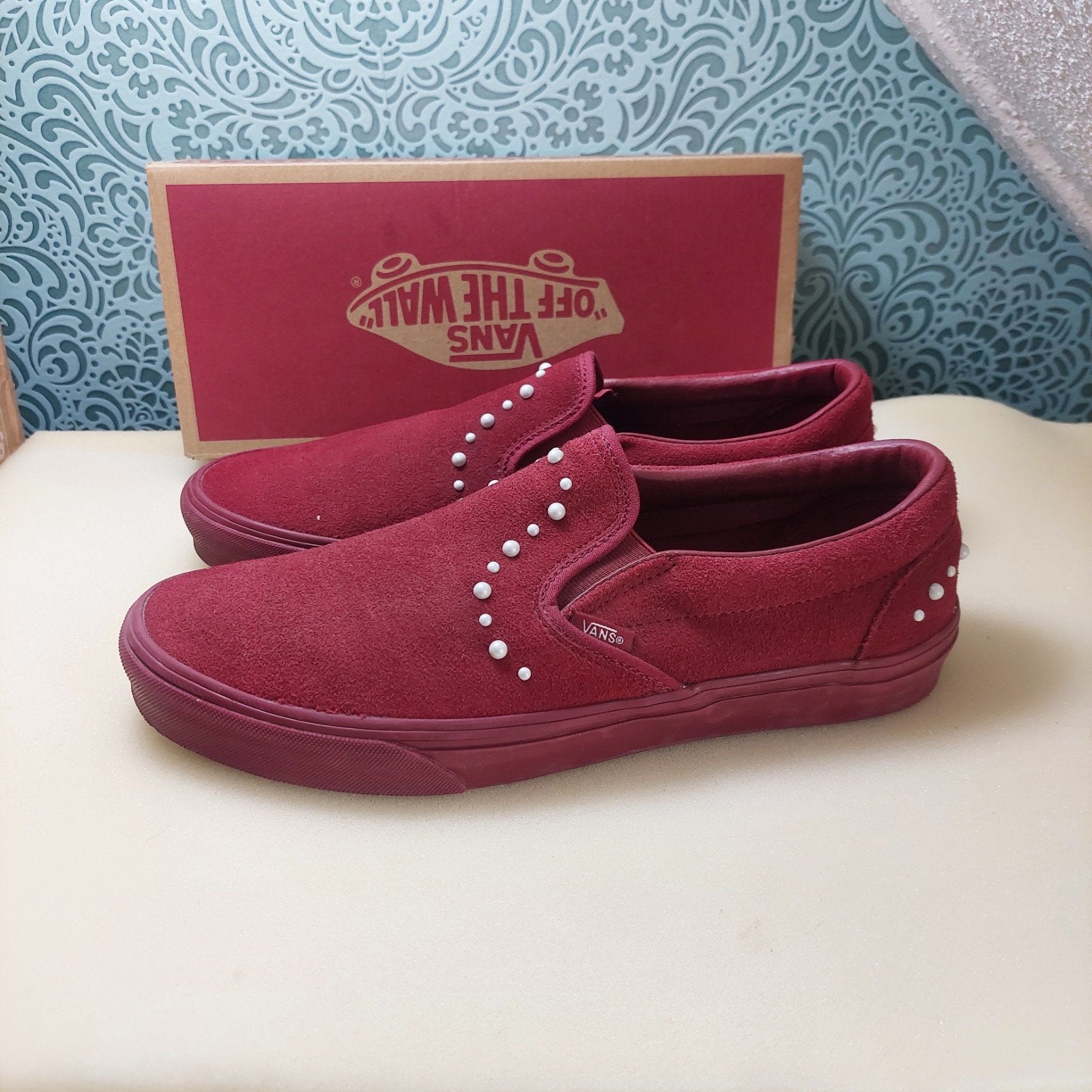 Vans Classic Slip-On 44.5 Burgundy Pearl – Limited Edition, Overige kleuren, Ophalen of Verzenden, Vans, Sneakers of Gympen