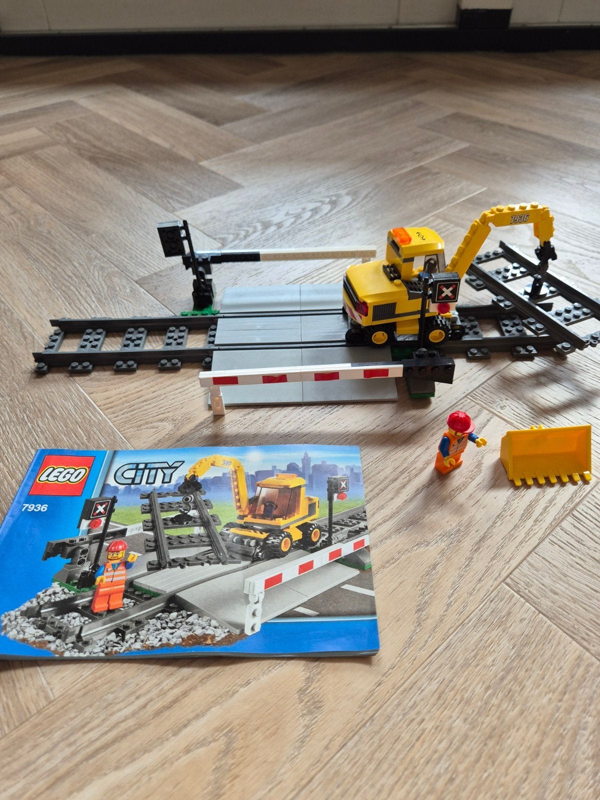 Lego city 7936 spoorwegovergang levelcrossing trein overgang, Lego, Inclusief instructies, Ophalen of Verzenden, Complete set