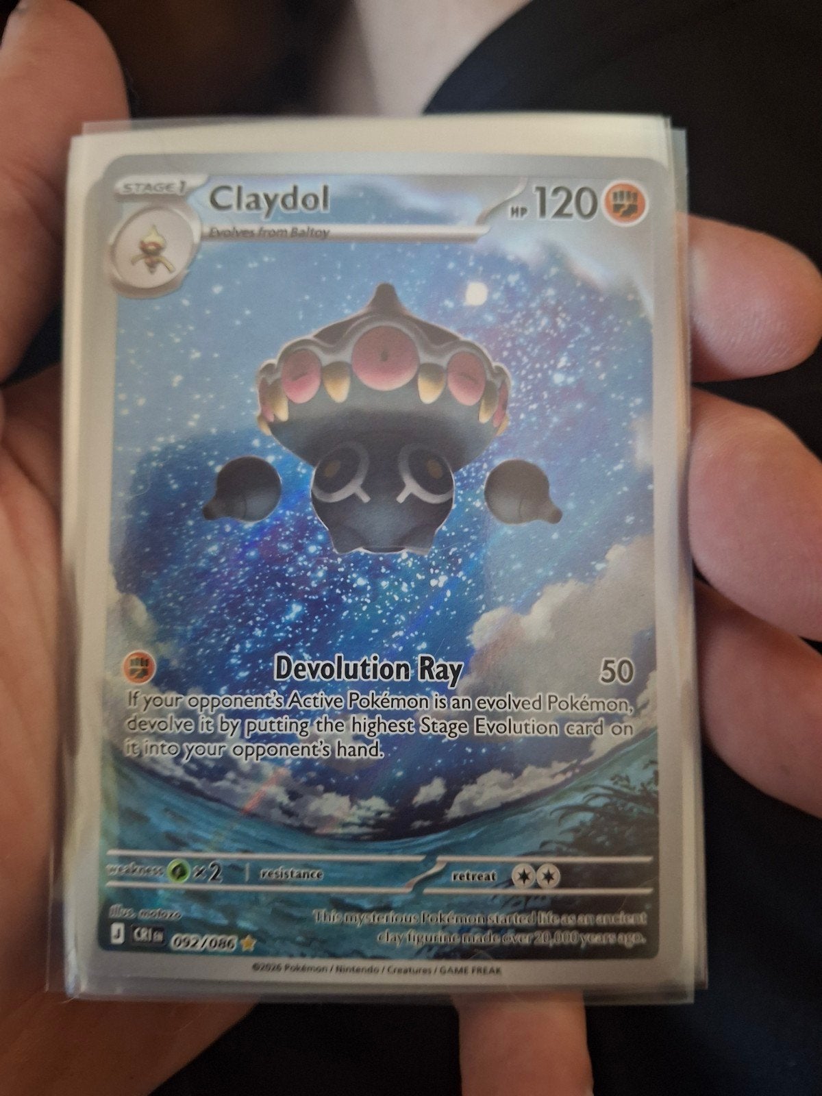 Claydol Pokémon kaart (Reverse Holo) in sleeve en hardcase, Ophalen of Verzenden, Nieuw, Losse kaart, Foil