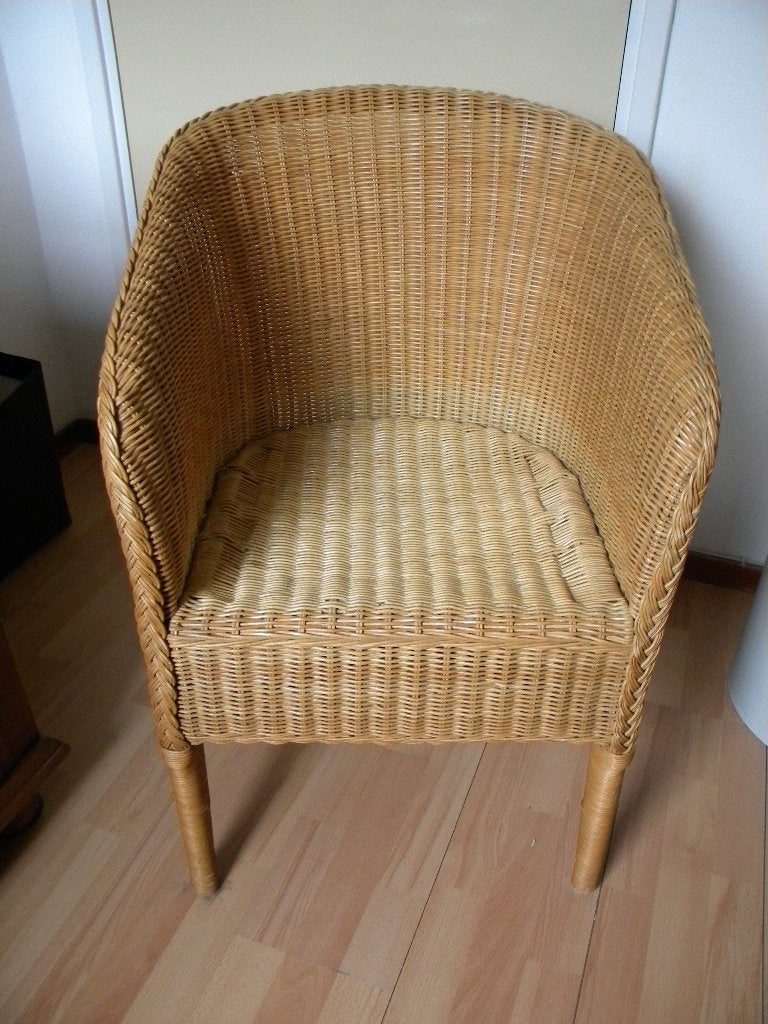 STOEL RIET, KUIPSTOEL RIET, RIETEN STOEL, RIETEN KUIPSTOEL, Huis en Inrichting, Stoelen, Ophalen, Gebruikt, Bruin, Riet of Rotan