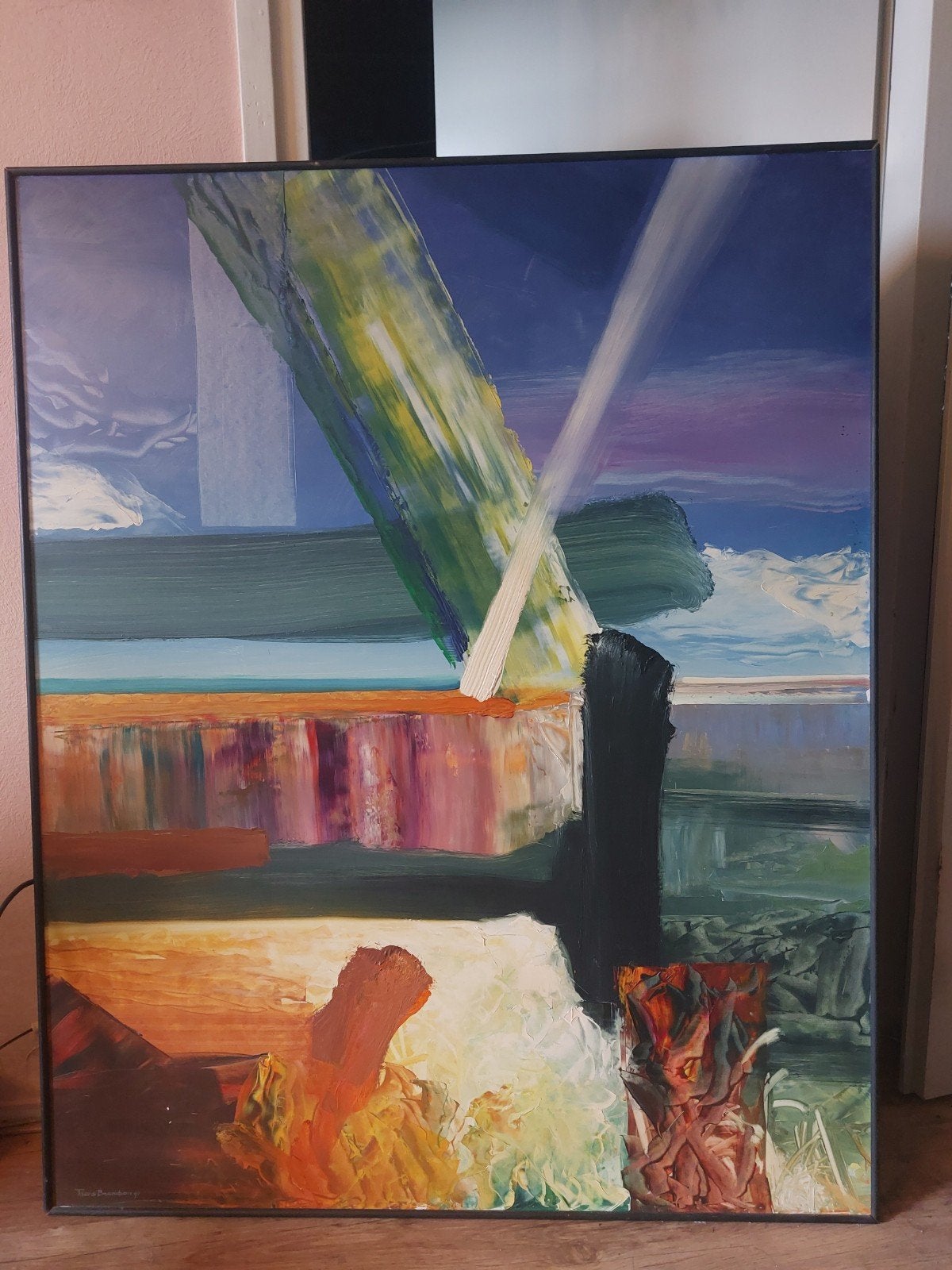 Frans Brandsen — "Death Valley" (1991) | Groot abstract werk, Antiek en Kunst, Kunst | Schilderijen | Abstract, Ophalen