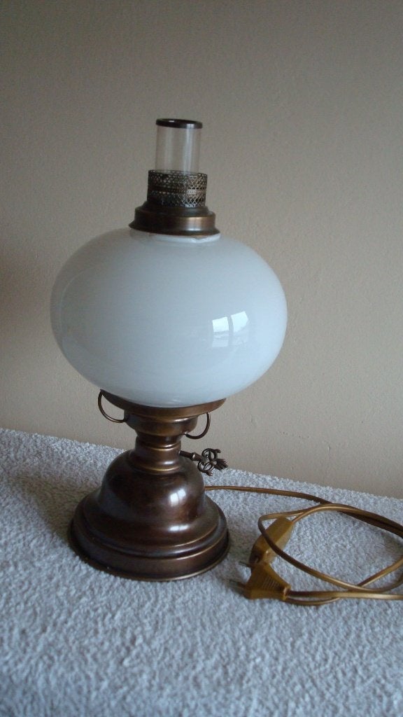 tafel/schemerlamp met aan/uit schakelaar retro/vintage, Ophalen, Schemerlamp, Vintage