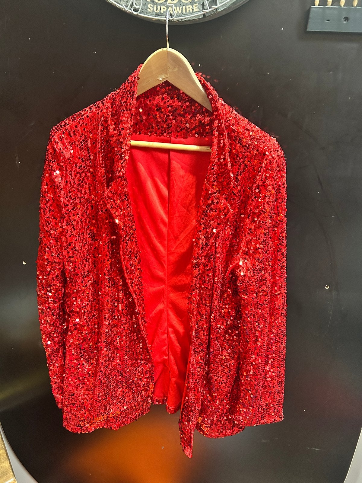 Glitterjasjes Rood - Diverse Maten (vallen kleiner), Kleding | Dames, Ophalen, Zo goed als nieuw, Maat 46/48 (XL) of groter, Carnaval