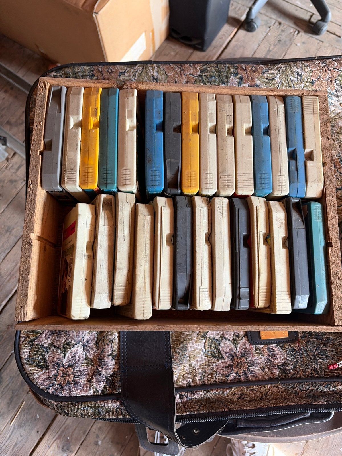 Vintage 8-track speler met diverse 8-track tapes, Ophalen of Verzenden, Gebruikt