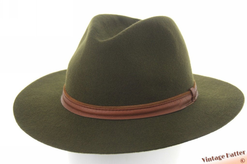 Vintage gleufhoed Outdoor hoed dennen groen vilt 58, Kleding | Heren, Hoeden en Petten, Ophalen of Verzenden, Zo goed als nieuw