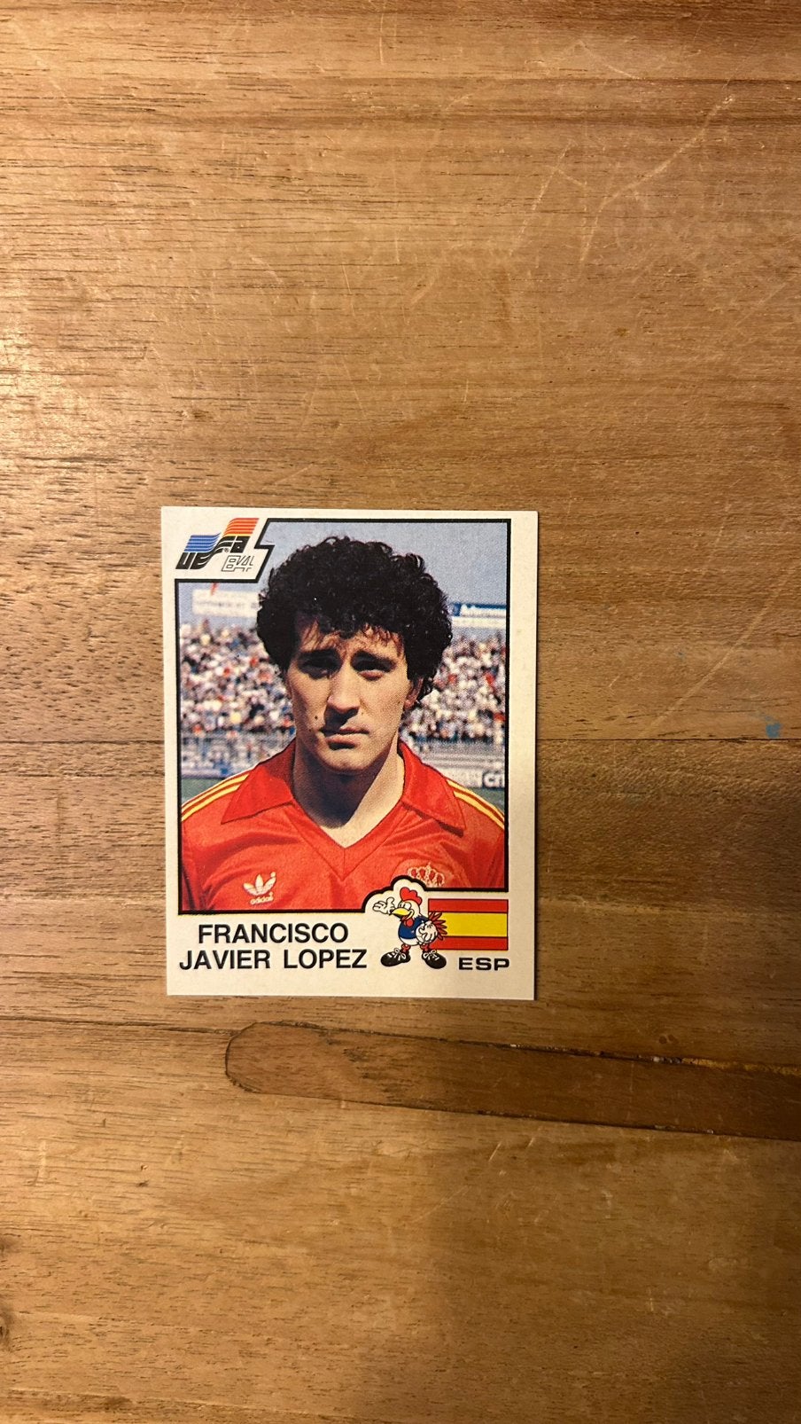 Panini Euro 84 plaatje Francisco Javier Lopez Spanje EK 84, Hobby en Vrije tijd, Verzenden, Zo goed als nieuw, Plaatje