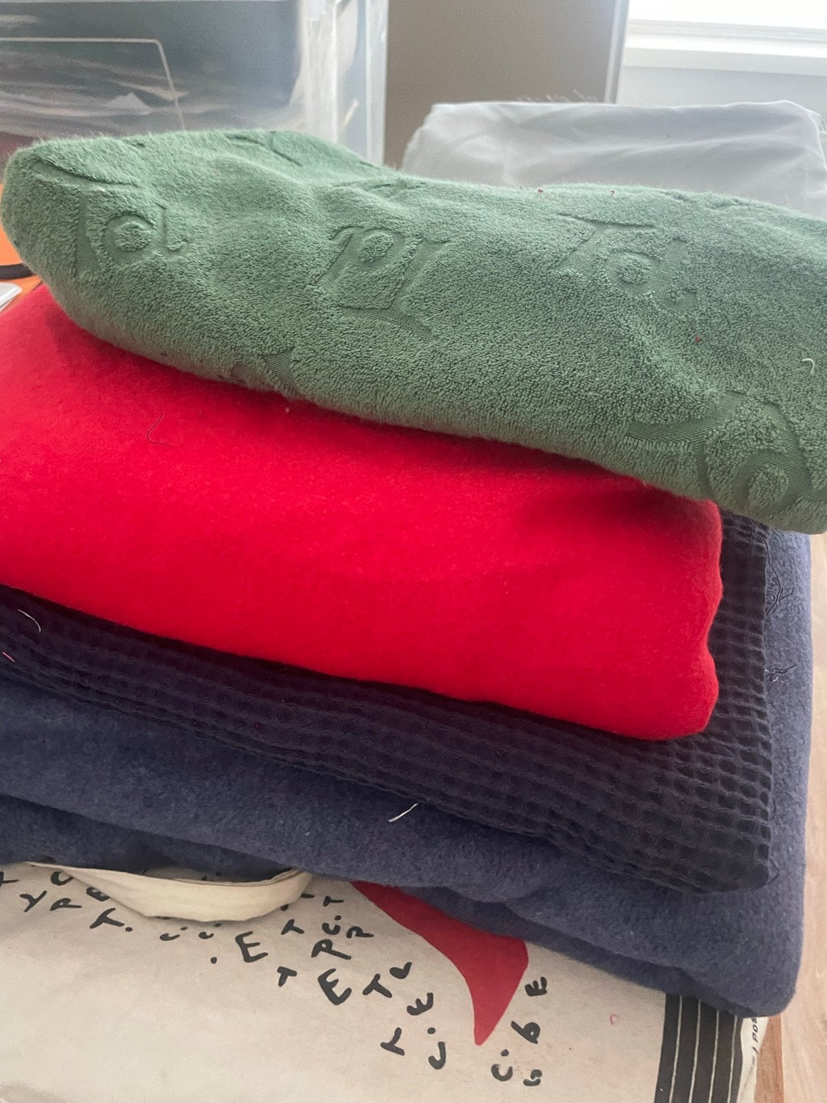 Stoffenpakket: Wafelstof, Fleece en Badstof, Overige materialen, Gebruikt, Meerkleurig, 200 cm of meer