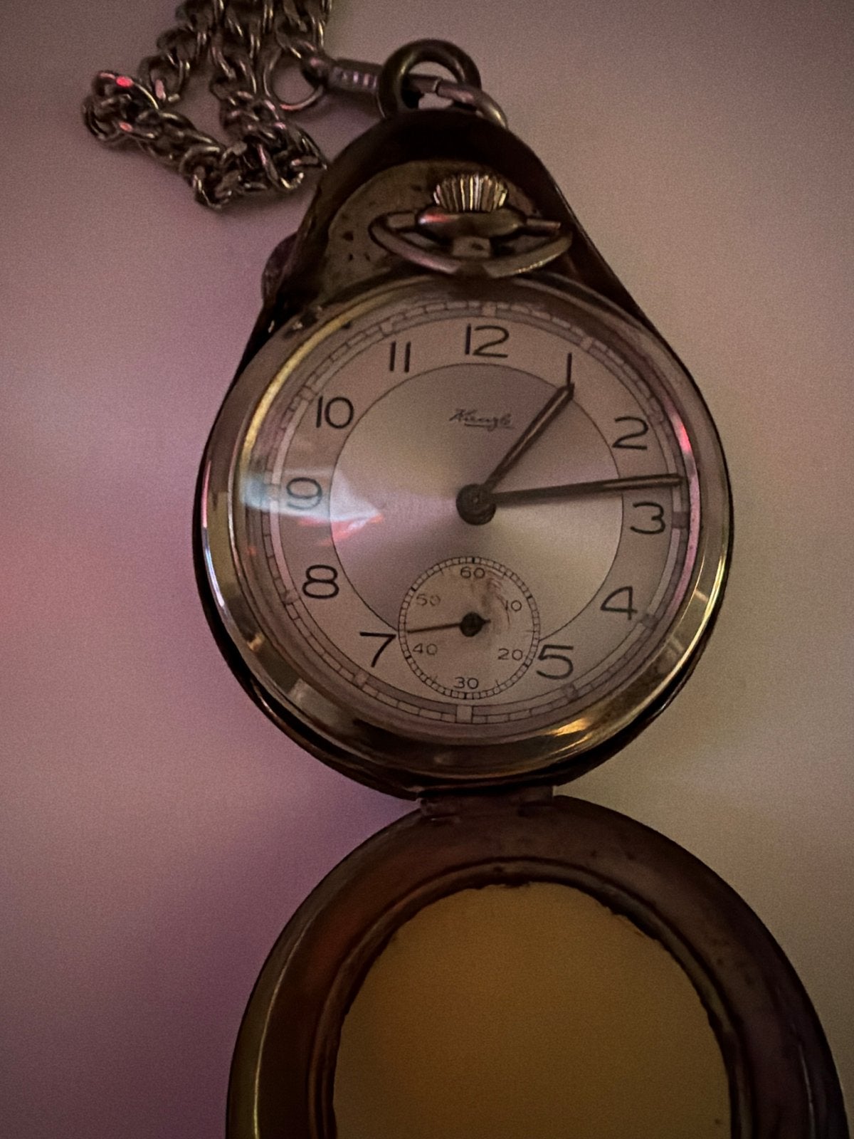 Antiek Kienzle Zakhorloge met Ketting - Jaren '30, Overige merken, Overige materialen, Zakhorloge, 1930 tot 1960