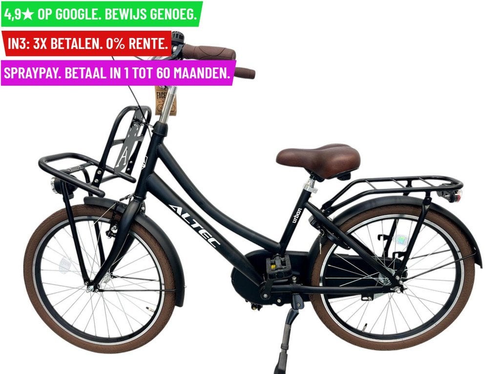 Meisjesfiets Altec Urban 22"/37cm/Mat Zwart/1ver - Garantie/, Fietsen en Brommers, Fietsen | Meisjes, Nieuw, Altec, Facebikenl@gmail.com