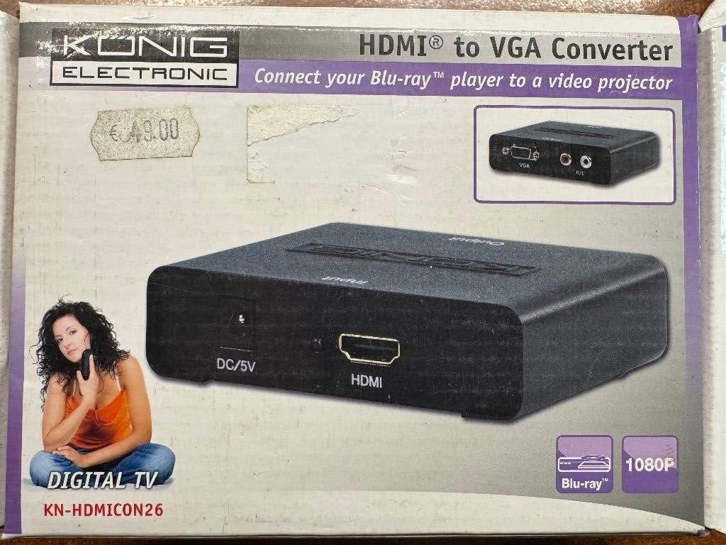 Konig HDMI to VGA Convertor  1080P, Audio, Tv en Foto, Converters, Ophalen of Verzenden, Nieuw