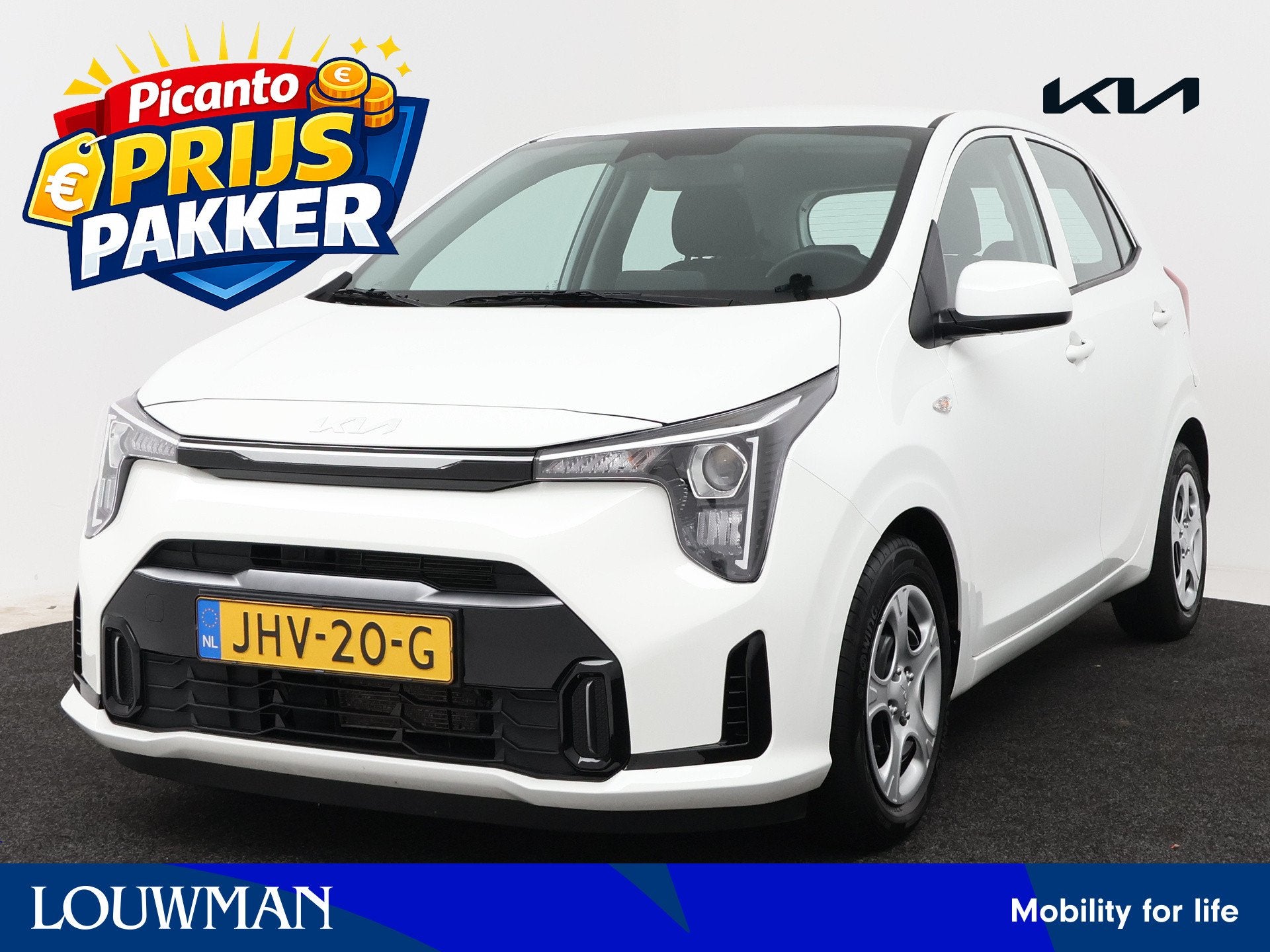 Kia Picanto 1.0 DPI DynamicLine Navigatie | Parkeersensoren, 12 maanden, Stof, 4 stoelen, Wit
