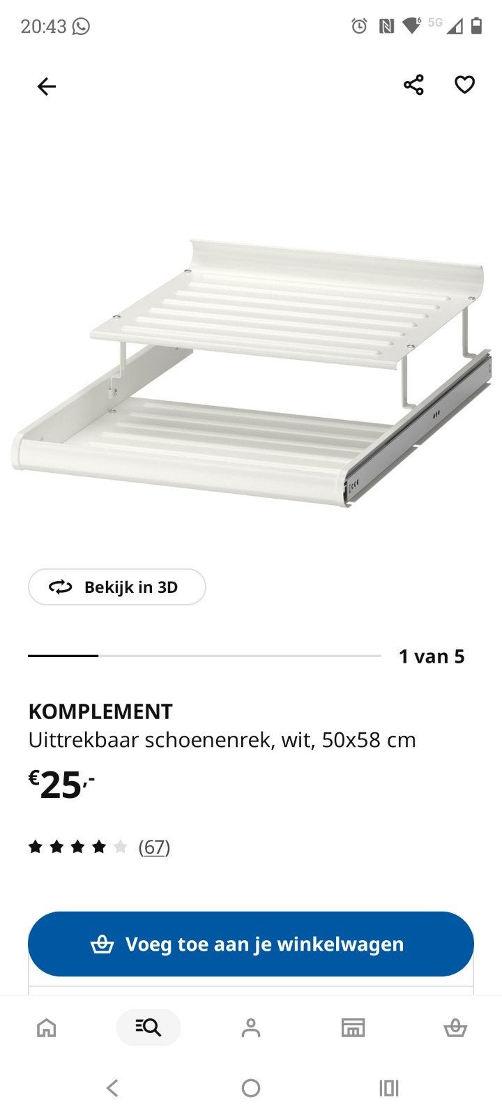 schoenenrek Pax, Ophalen