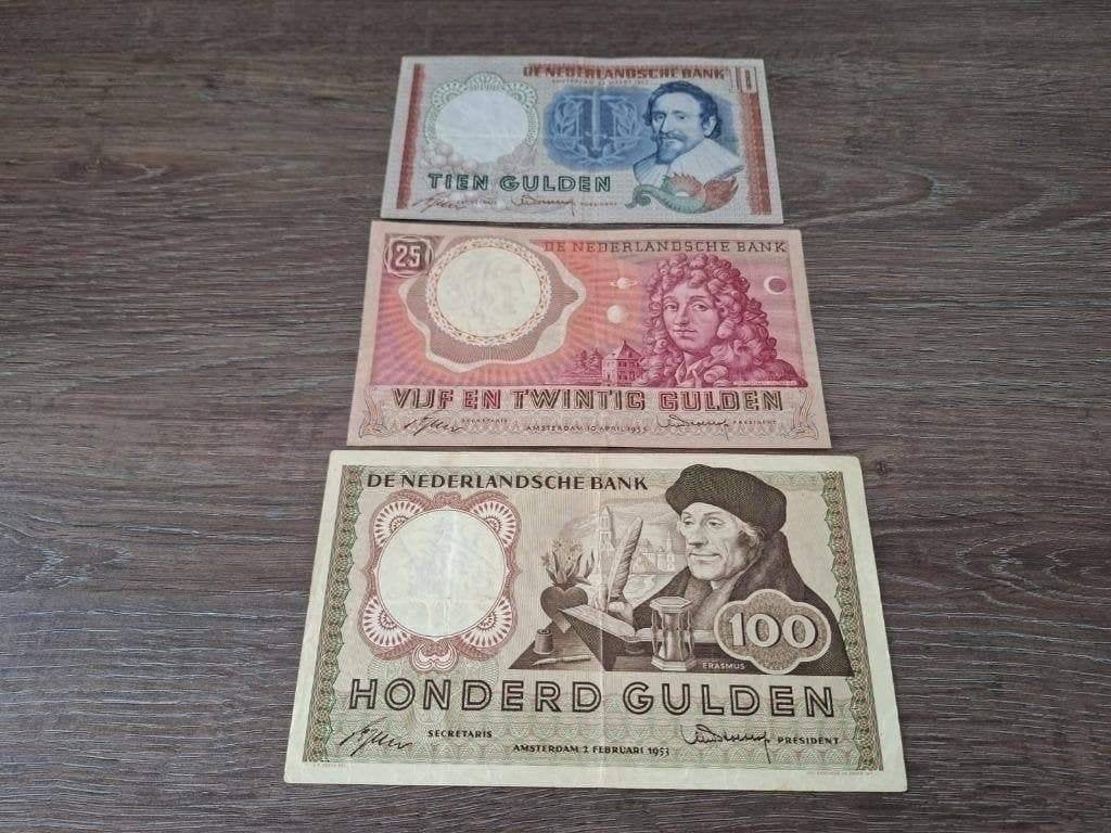 Set guldenbiljetten jaren 1950, 10 tm 100 gulden 1953 - 1955, Ophalen of Verzenden, 100 gulden