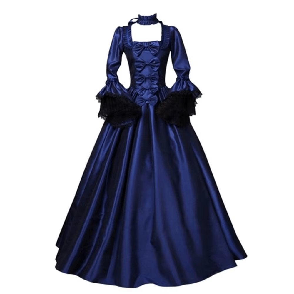 Lange glanzende victoriaanse dames jurk jurkje victoriaans, Verzenden, Nieuw, Pak of Jurk