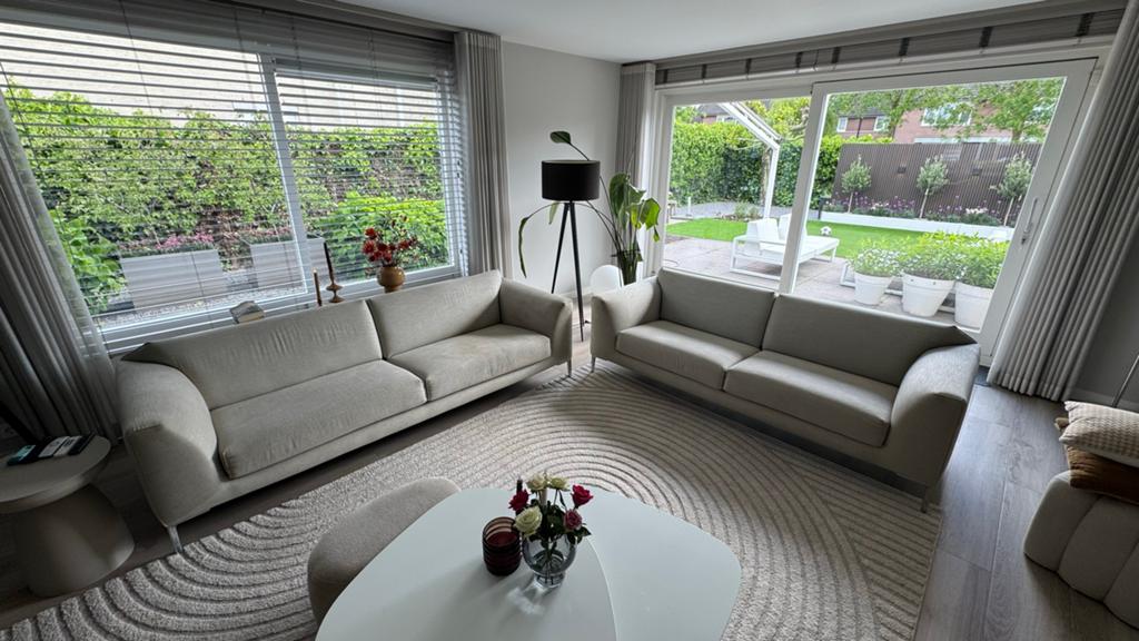 Leolux Pode Bank 220cm en 240cm breed, stof Fay 83 Oyster, Ophalen, Gebruikt, 75 tot 100 cm, Rechte bank
