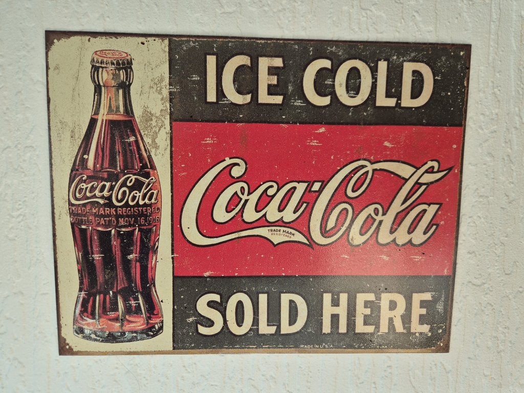 Coca-Cola Vintage Reclamebord 30x40 cm, Ophalen, Zo goed als nieuw, Reclamebord