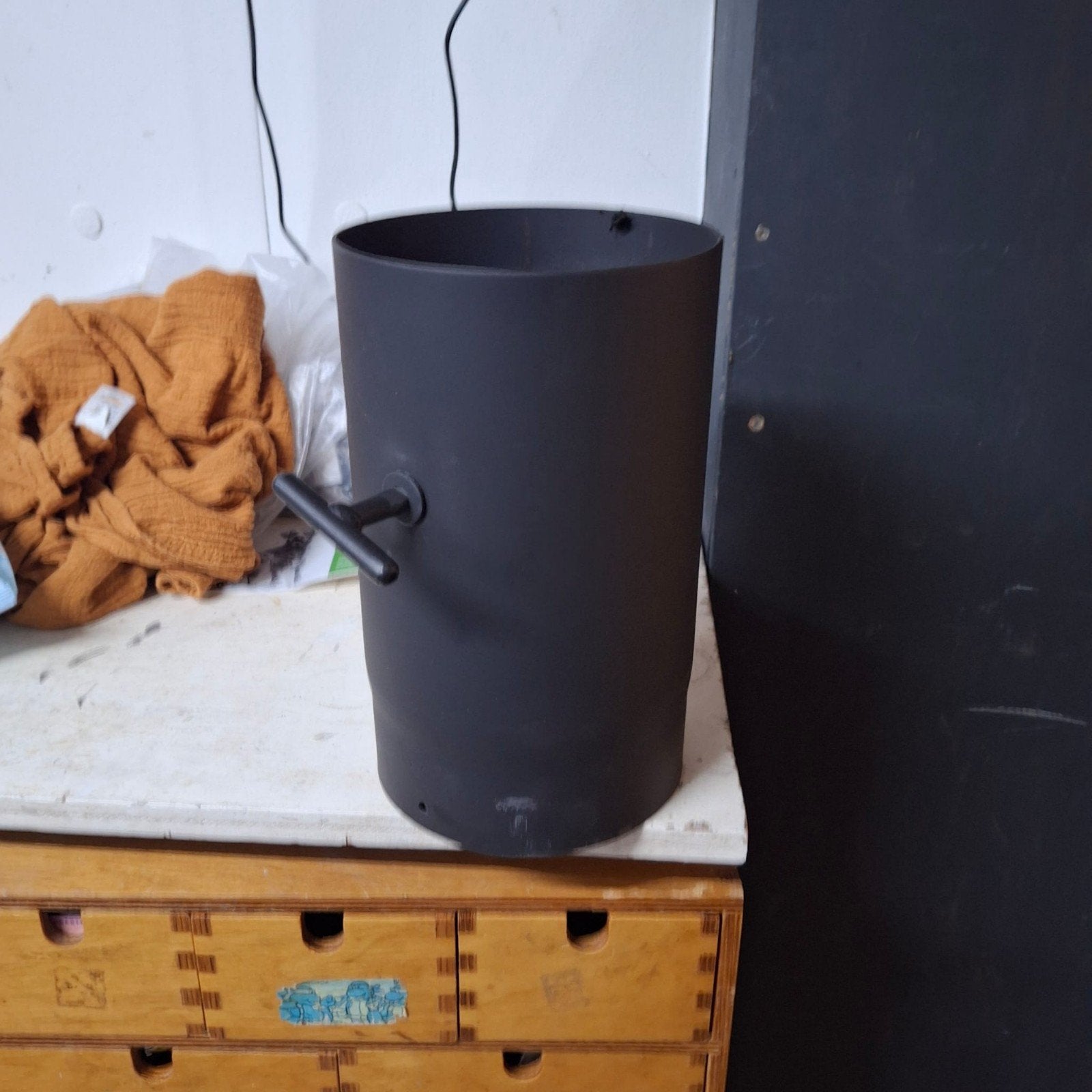Kachelbuis met smoorklep - Gebruikt 15 cm diameyer, Ophalen of Verzenden, Gebruikt, Overige soorten