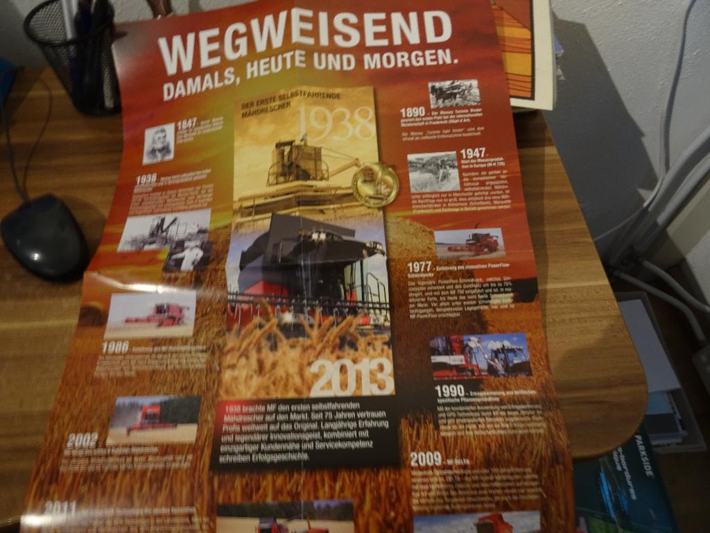 Poster van massey ferguson 8700 in duitse uitvoering, Ophalen of Verzenden, Nieuw, Folder