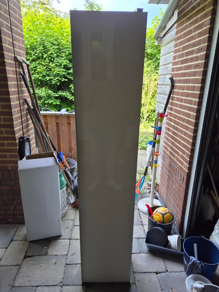Zgan kolomkast hoogglans wit, (Half)hoge kast, 150 tot 200 cm, 25 tot 50 cm, 50 tot 100 cm