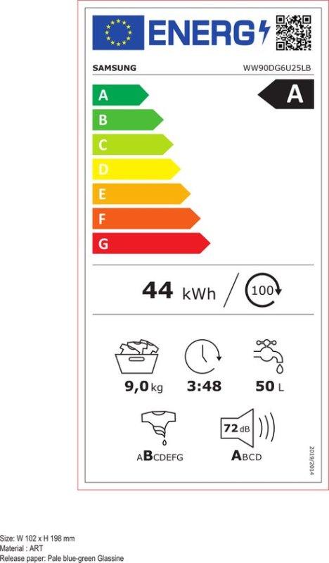 Samsung wasmachine WW90DG6U25LBU3 - SuperSpeed - Zwart, 8 tot 10 kg, Nieuw, Ophalen of Verzenden, Energieklasse A of zuiniger