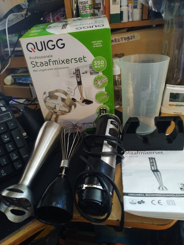 Quigg Professionele Staafmixerset, Witgoed en Apparatuur, Blenders, Ophalen of Verzenden, Gebruikt, Blender